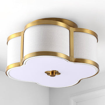 Quatrefoil Scalloped Shade Metal Classic Glam LED Flush Mount - JONATHAN Y